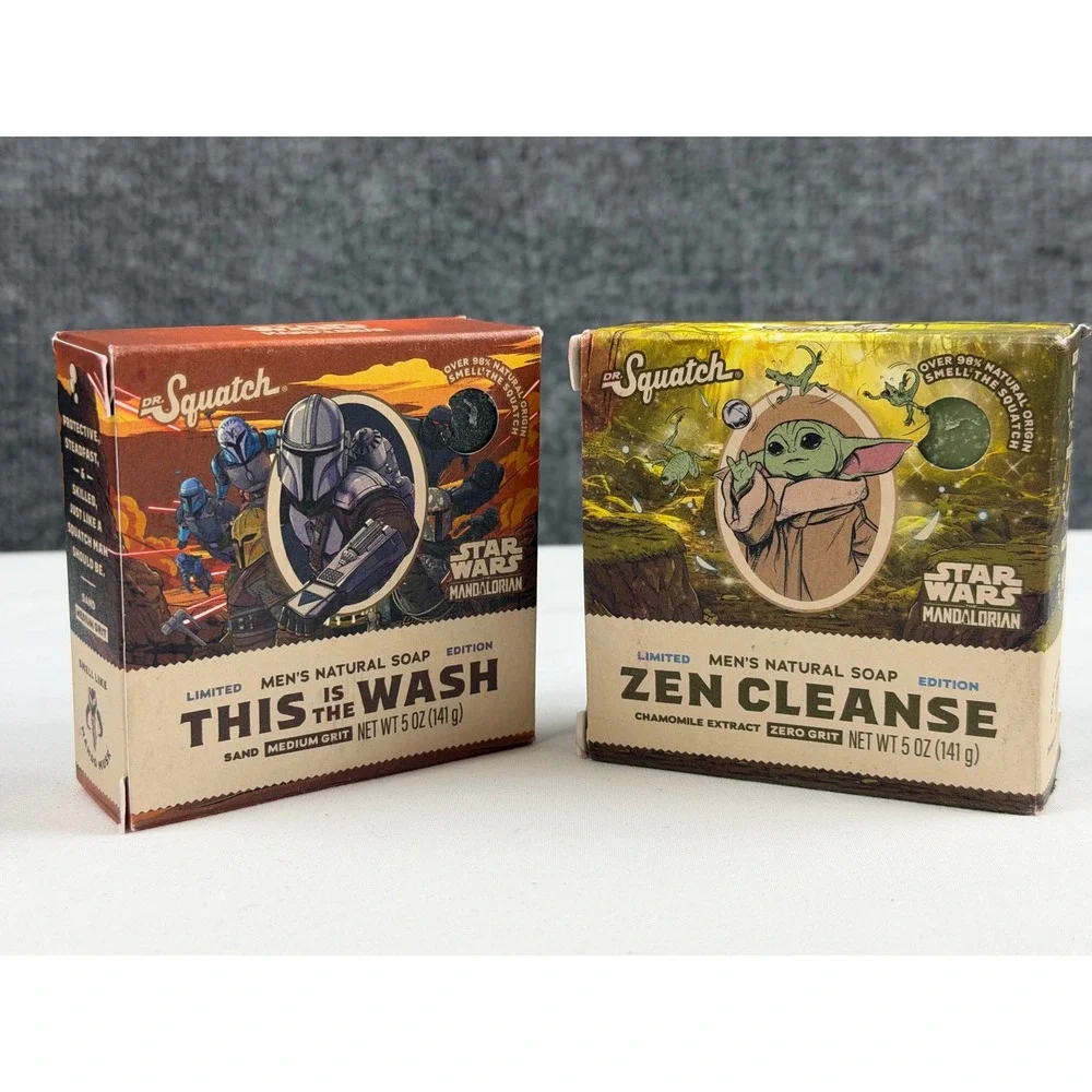 Dr. Squatch Star Wars Mandalorian 2 pack Bar Soap This Is The Wash Zen Cleanse